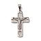 304 Stainless Steel Religion Jesus Cross Pendants, Stainless Steel Color, 45x39x6mm, Hole: 8x5mm