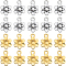 100Pcs 2 Colors Tibetan Style Alloy Charms, Flower Charms, Antique Silver & Golden, 13.5x9.5x2mm, Hole: 1.8mm, 50pcs/color