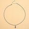 Stainless Steel Ball Chain Natural Blue Spot Jasper Column Pendant Necklaces for Women, Silver, 15.75 inch(40cm), Beads: 2~2.5mm