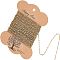 304 Stainless Steel Satellite Chains, Soldered, with Round Beads, with Card Paper, Golden, 1.6mm, Beads: 2x1mm, about 16.4 Feet(5m)/card
