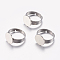 Tarnish Resistant Adjustable 304 Stainless Steel Finger Rings Components, Pad Ring Base Findings, Flat Round, Stainless Steel Color, Tray: 12mm, 17mm