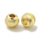 Brass Beads, Corrugated Beads, Long-Lasting Plated, Lead Free & Cadmium Free, Round, Golden, 8mm, Hole: 3mm