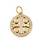 304 Stainless Steel Rhinestone Pendants, Saint Benedict Cross, with Jump Ring, Golden, 18.5x16x3mm, Hole: 4.5mm