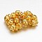 Brass Magnetic Clasps with Loops, Oval, Golden, 11x7mm, Hole: 1.5mm