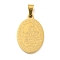 Ion Plating(IP) 304 Stainless Steel Pendants, Oval with Saint Christopher Charm, Golden, 27x18x2mm, Hole: 6x3.5mm