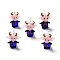 Handmade Lampwork Pendants, Cattle Charms, Medium Blue, 26~27x19~21x16~16.5mm, Hole: 3~3.5mm