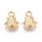 CCB Plastic Pendants, Beatle, Light Gold, 17x13.2x5.2mm, Hole: 3mm