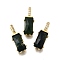 Natural Indian Agate Faceted Rectangle Pendants, Brass Micro Pave Clear Cubic Zirconia Charms, Real 18K Gold Plated, 20.5x7.5x6mm, Hole: 2.5x6.5mm