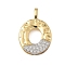 Brass Micro Pave Cubic Zirconia Pendants, Cadmium Free & Nickel Free & Lead Free, Letter Charms, Real 18K Gold Plated, Letter O, 27x18x4mm, Hole: 5x2.5mm