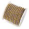 Brass Cup Chains, Cadmium Free & Lead Free, with Glass, Golden, Soldered, with Spool, Blue, 3x5x2mm