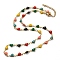 Ion Plating(IP) Golden 304 Stainless Steel Heart Link Chain Necklaces, with Enamel, Colorful, 17.72~17.91 inch(45~45.5cm)