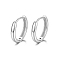 Anti-Tarnish Rhodium Plated 925 Sterling Silver Huggie Hoop Earrings, Round Ring, with S925 Stamp, for Women, Platinum, 12mm