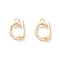 Rack Plating Brass Fold Over Clasps, Cadmium Free & Nickel Free & Lead Free, Long-Lasting Plated, Real 18K Gold Plated, 12x7.7x2.5mm, Hole: 1.4mm