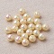 Eco-Friendly Poly Styrene Acrylic Beads, AB Color Plated, Round, Lemon Chiffon, 10mm, Hole: 2mm, about 980pcs/500g