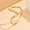 Wave 304 Stainless Steel Cuff Rings, Golden, Inner Diameter: Adjustable