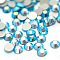 Glass Flat Back Rhinestone, Grade A, Back Plated, Faceted, AB Color, Half Round, Aquamarine, 2.7~2.8mm
