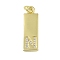 Brass Micro Pave Clear Cubic Zirconia Pendants, Cadmium Free & Nickel Free & Lead Free, Real 18K Gold Plated, Rectangle, Letter N, 23.5x7.5x2mm, Hole: 3mm