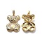 Brass Cubic Zirconia Pendants, Cadmium Free & Lead Free, Bear Charms, Real 18K Gold Plated, 30x22.5x6.5mm, Hole: 6.5x4.5mm