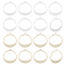 16Pcs 2 Colors Brass Pendants, Cadmium Free & Lead Free, Ring Charm, Mixed Color, 30.5x28x0.5mm, Hole: 1.6mm, 8pcs/color