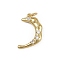 Brass Micro Pave Cubic Zirconia Pendants, Moon Charms, with Jump Ring, Long-Lasting Plated, Cadmium Free & Lead Free, Rack Plating, Real 18K Gold Plated, 19x12x4mm, Hole: 3mm