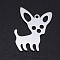 Non-Tarnish 201 Stainless Steel Pendants, Dog, Stainless Steel Color, 25x20x1mm, Hole: 1.5mm