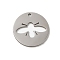 Non-Tarnish 201 Stainless Steel Pendants, Stainless Steel Color, Laser Cut, Flat Round Charm, Bees, 18x1mm, Hole: 1.5mm