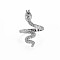 Snake Shape Rack Plating Alloy Cuff Rings, Open Rings, Cadmium Free & Lead Free, Platinum, US Size 8 1/4(18.3mm)