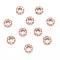 Brass Cubic Zirconia European Beads, Rondelle, Rose Gold, 8x3mm, Hole: 4mm
