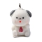 Flocky Resin Pendants, Dog, with Platinum Iron Loop, White, 26x19x16mm, Hole: 2.5mm