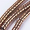 Electroplate Non-magnetic Synthetic Hematite Beads Strands, Grade AA, Triangle, Copper Plated, 6x8x8mm, Hole: 1x2mm, about 99pcs/strand, 16.9 inch(43cm)