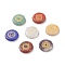 Natural & Synthetic Mixed Stone Pendants, with 304 Stainless Steel Findings, Flat Round with Chakra Pattern, Mixed Dyed and Undyed, Stainless Steel Color, 30x26.5x6mm, Hole: 2mm, 7pcs/set