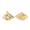 Brass Micro Pave Cubic Zirconia Pendants, Cadmium Free & Lead Free, Evil Eye Charms, Golden, Colorful, 16.5x24.5x5.5mm, Hole: 5x3mm