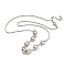 Rack Plating Brass Round Bib Necklaces for Women, Cadmium Free & Lead Free, Long-Lasting Plated, Platinum, 22.44 inch(57cm)