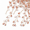 Glass Seed Beads Wire Wrapped Big Pendants, with Golden Plated Brass Wires, Dark Salmon, 51~55x11~14x3mm, Hole: 2mm