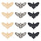 30Pcs 3 Colors Alloy Pendants, Moth with Skull, Mixed Color, 27x42.5x3mm, Hole: 2mm, 10pcs/color
