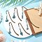 Zinc Alloy Hook Bookmark, Ocean Alloy Pendant & Natural Howlite & Glass Seed Beads Bookmarks, Mixed Shapes, Mixed Color, 84mm, 6pcs/set