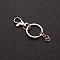 Iron Keychain Clasp, with Swivel Clasps, Platinum, 86mm