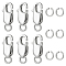Anti-Tarnish 6Pcs 925 Sterling Silver Lobster Claw Clasps, with 925 Stamp, with 6Pcs Open Jump Rings, Platinum, 10.5mm, Hole: 1mm