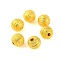 Rack Plating Brass Beads, Long-Lasting Plated, Lead Free & Cadmium Free, Textured with Round, Golden, 6mm, Hole: 1.4mm