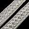 Polyester Flower Lace Trims, with ABS Imitation Pearl Beads and Glass, Floral White, 7/8 inch(23mm)