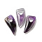 Natural Amethyst Pendants, Horn Charms, 41~43x20x7.5~8mm, Hole: 10.5~11mm