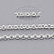 Soldered Brass Coated Iron Rolo Chains, Belcher Chain, with Spool, Silver, 2x0.5mm, about 328.08 Feet(100m)/roll