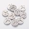 Non-Tarnish 304 Stainless Steel Charms, Flat Round with Constellation/Zodiac Sign, Aries, 12x1mm, Hole: 1.5mm