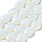Opalite Beads Strands, Flat Oval, 17.5~18x12.5~13x6mm, Hole: 1.2mm, about 22pcs/strand, 15.55''(39.5cm)