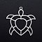 Tarnish Resistant 201 Stainless Steel Pendants, Tortoise, Stainless Steel Color, 25x24.5x1mm, Hole: 1.4mm