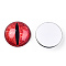 Glass Cabochons, Half Round with Evil Eye, Vertical Pupil, Red, 20x6.5mm