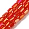 Electroplate Glass Beads Strands, Faceted, AB Color, Column, Red, 3x5mm, Hole: 1mm, about 79pcs/strand, 16.5 inch(42cm)