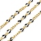 Brass Enamel Figaro Chains, with Spool, Long-Lasting Plated, Soldered, Lead Free & Cadmium Free, Black, 5x3x0.8mm