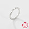 Anti-Tarnish Rhodium Plated 925 Sterling Silver Fingers Rings, with 925 Stamp, Platinum, Inner Diameter: 16mm