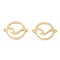 201 Stainless Steel Links, Manual Polishing, Flat Round PVD Vacuum Plating, Real 18K Gold Plated, 20x16x1.5mm, Hole: 1.4mm